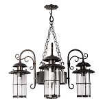 Уличная подвесная люстра с 4-мя цилиндрическими плафонами на цепях Elysian Lanterns варинант исполнения - 1 | Loft Concept в Орле