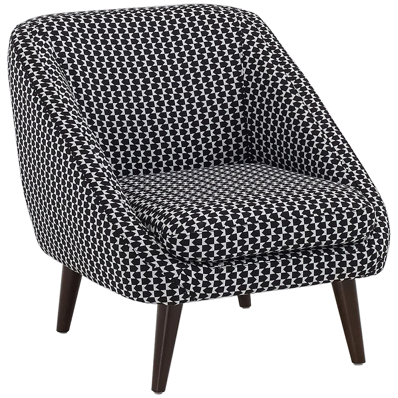 Кресло с черно-белым принтом Pauley Black White Armchair Черно-белый Коричневый Кресло с черно-белым принтом Pauley Black White Armchair Черно-белый Коричневый в Орле | Loft Concept