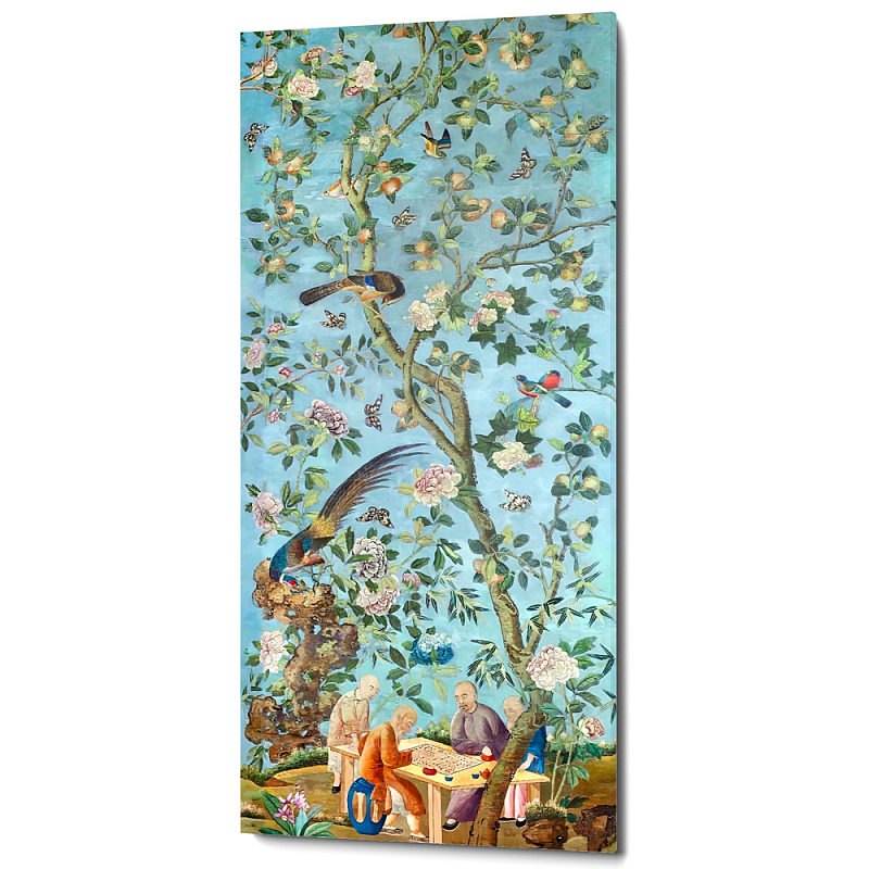 Постер на холсте в стиле шинуазри Playing Weiqi in the Peach Orchard Poster Бирюзовый Мульти Постер на холсте в стиле шинуазри Playing Weiqi in the Peach Orchard Poster Бирюзовый Мульти в Орле | Loft Concept