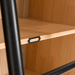 Книжный шкаф из массива сосны с металлической лестницей Burton Wood Cabinet варинант исполнения - 6 | Loft Concept в Орле