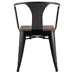Черный глянцевый стул с сиденьем из натурального дерева TOLIX варинант исполнения - 4 | Loft Concept в Орле