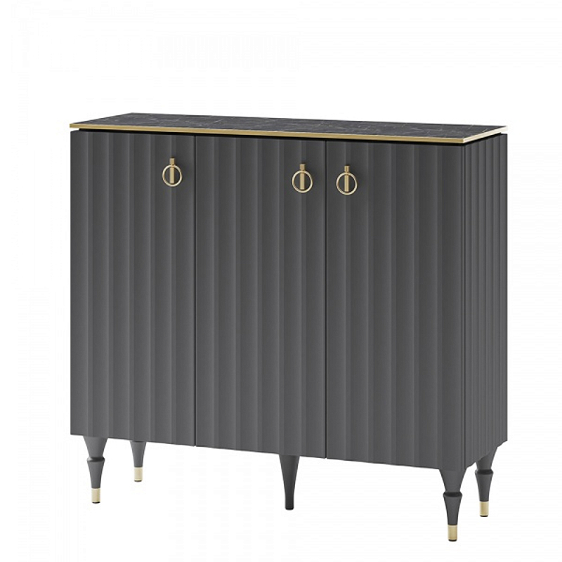 Консоль с фасадами цвета графит Antique Order Graphite Графит Золотой Черный Мрамор Nero Консоль с фасадами цвета графит Antique Order Graphite Графит Золотой Черный Мрамор Nero в Орле | Loft Concept