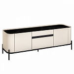 ТВ-тумба белая с чёрной столешницей с 2-мя дверками и ящиком San Marco варинант исполнения - 1 | Loft Concept в Орле
