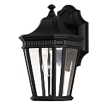 Настенный фонарь черного цвета с прозрачными стеклянным плафоном Feiss варинант исполнения - 6 | Loft Concept в Орле