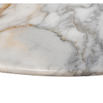 Столик журнальный с круглой мраморной столешницей на трех опорах Marble Stone Drawing варинант исполнения - 4 | Loft Concept в Орле