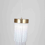 Подвесной светильник с прозрачными стеклянными подвесками и металлическим основанием Nembus варинант исполнения - 2 | Loft Concept в Орле