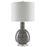 Настольная лампа с корпусом в форме амфоры и тканевым абажуром Warmth of Light варинант исполнения - 3 | Loft Concept в Орле