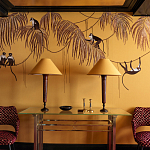 Обои с вышивкой ручной работы Étienne Original colourway on wool sateen варинант исполнения - 4 | Loft Concept в Орле