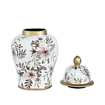 Ваза с нежным цветочным узором в пастельных тонах и крышкой с золотым акцентом Chinoiserie Ceramics варинант исполнения - 2 | Loft Concept в Орле