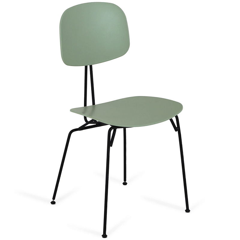 Стул на металлических ножках Travis Chair Green Черный Зеленый шалфей Стул на металлических ножках Travis Chair Green Черный Зеленый шалфей в Орле | Loft Concept