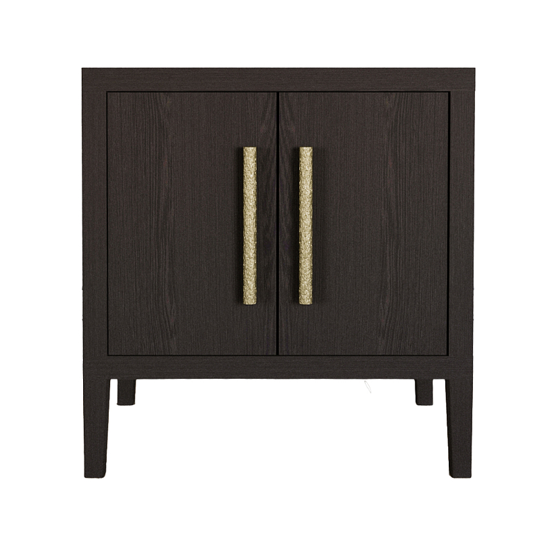 Тумбочка Primo с дверцами шпон темный орех Темный дуб Золотой в Орле | Loft Concept 