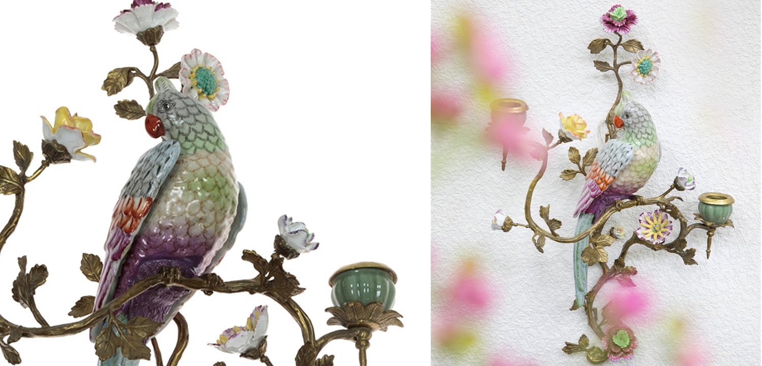 Подсвечник настенный Colorful Flowers and Parrot R Подсвечник настенный Colorful Flowers and Parrot R - Loft-Concept в Орле