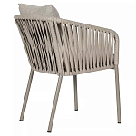 Стул серо-бежевый с декоративным плетением на спинке и подлокотниках Chair Weave варинант исполнения - 3 | Loft Concept в Орле