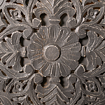 Деревянная тумба с резными ящиком и дверцей Azure Grey Wooden Nightstand варинант исполнения - 3 | Loft Concept в Орле