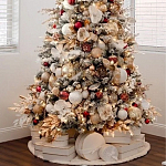 Заснеженная Новогодняя Ель с золотыми листьями и цветами в комплекте варинант исполнения - 3 | Loft Concept в Орле