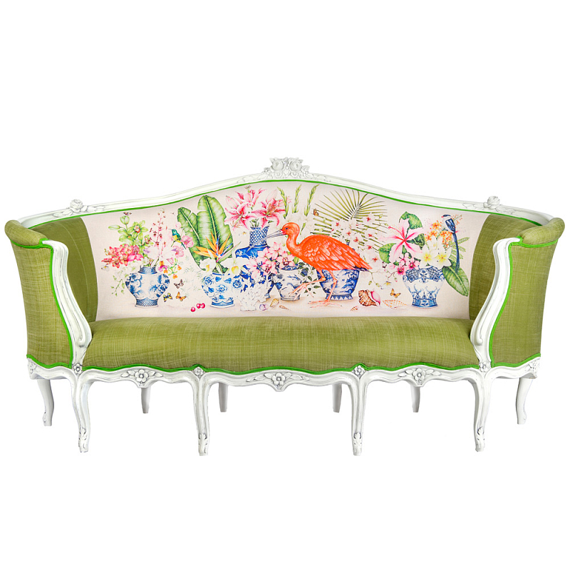Диван Poetry of Flowers and Birds Sofa Зеленый Белый Диван Poetry of Flowers and Birds Sofa Зеленый Белый в Орле | Loft Concept