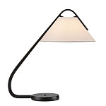 Настольная лампа с черным каркасом и белым тканевым абажуром в форме конуса Stylish Solution варинант исполнения - 3 | Loft Concept в Орле