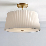 Потолочный светильник с белым плиссированным абажуром Ganglion варинант исполнения - 2 | Loft Concept в Орле