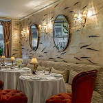 Обои ручная роспись Fishes Blue Pearl on Tarnished Silver gilded silk with pearlescent antiquing варинант исполнения - 7 | Loft Concept в Орле