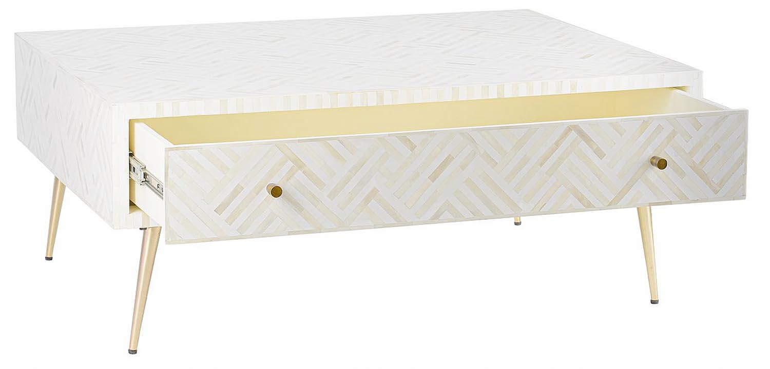 Кофейный стол White Indian Bone Inlay Coffee Table Кофейный стол White Indian Bone Inlay Coffee Table - Loft-Concept в Орле