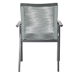 Стул темно-серый с высокой плетеной спинкой и сиденьем Braided Strength варинант исполнения - 4 | Loft Concept в Орле