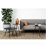 Кофейный столик с круглой столешницей на 3-х черных ножках Laconic Stylish Design варинант исполнения - 2 | Loft Concept в Орле