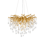Люстра подвесная с прозрачными стеклянными подвесками в форме капель Диаметр 60 см Droplet Chandelier варинант исполнения - 6 | Loft Concept в Орле