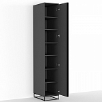 Шкаф-пенал с зеркальной дверцей и фасадом цвета графит Strict Lines варинант исполнения - 3 | Loft Concept в Орле