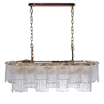 Люстра подвесная прямоугольная из рифленого стекла Fluted Glass Chandelier варинант исполнения - 2 | Loft Concept в Орле