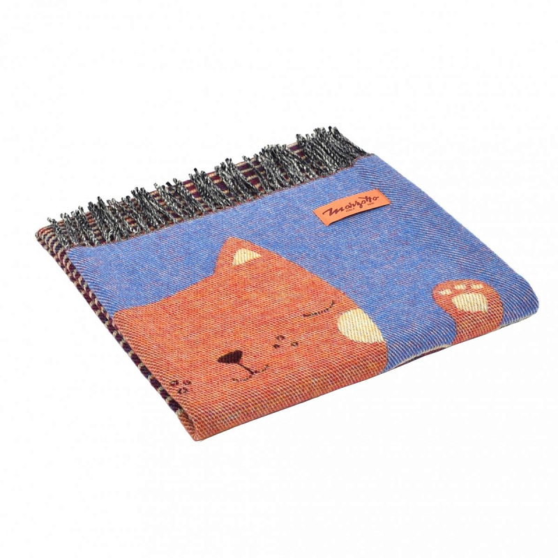 Плед CAT 1 Marzotto Синий Оранжевый в Орле | Loft Concept 