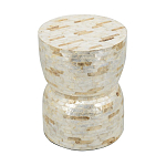 Приставной столик с мозаичным рисунком из раковин устриц Bone Inlay варинант исполнения - 4 | Loft Concept в Орле