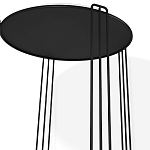 Стол журнальный круглый с серой столешницей из стекла на 4-х черных ножках Gray and Gold Marble варинант исполнения - 3 | Loft Concept в Орле