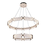 Люстра с 2-мя кольцами с текстурным природным рисунком IceFlame варинант исполнения - 8 | Loft Concept в Орле