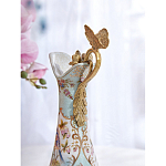 Кувшин с цветочным рисунком и бронзовой ручкой Blue Garden варинант исполнения - 5 | Loft Concept в Орле