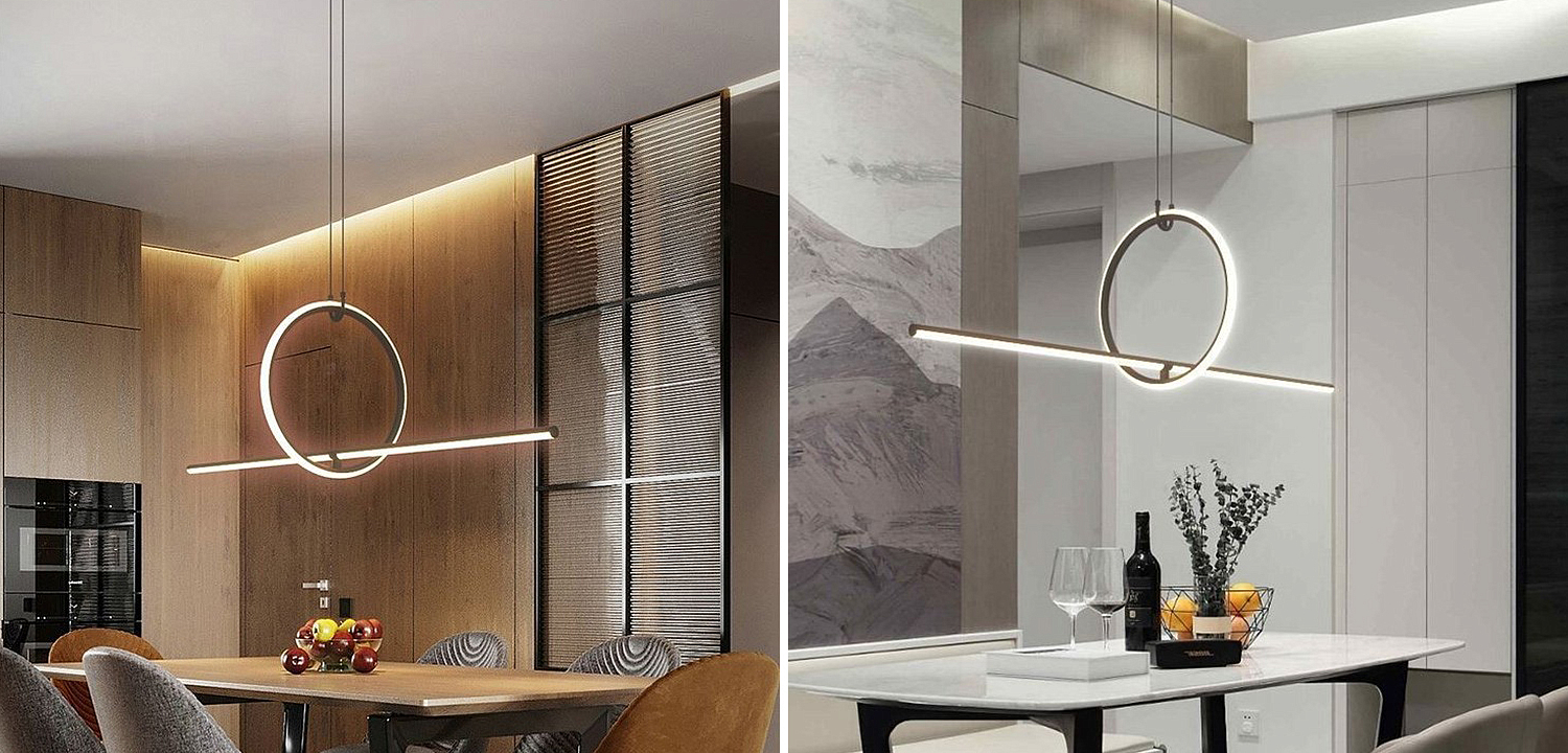 Подвесной светильник Sircle Line Black Led Lamp Подвесной светильник Sircle Line Black Led Lamp - Loft-Concept в Орле