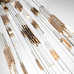 Люстра с прямоугольными плафонами из хрусталя Esme Rectangular Crystal Gold Chandelier варинант исполнения - 3 | Loft Concept в Орле