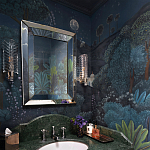 Обои ручная роспись Phuljhari Original colourway on Empire Blue dyed silk варинант исполнения - 1 | Loft Concept в Орле