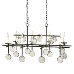 Люстра подвесная с 8-ю лампами и стеклянными круглыми подвесками Currey & Company варинант исполнения - 1 | Loft Concept в Орле