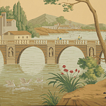 Обои ручная роспись Views of Italy Crepuscule варинант исполнения - 2 | Loft Concept в Орле