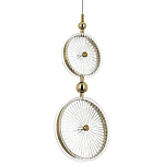 Подвесной светильник с круглым плафоном из рельефного стекла Peony Glass Brass Hanging Lamp варинант исполнения - 1 | Loft Concept в Орле