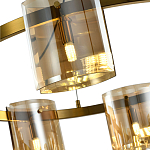 Люстра светодиодная с 8-ю цилиндрическими плафонами янтарного цвета из стекла и стали Andrea Сhandelier Amber варинант исполнения - 4 | Loft Concept в Орле