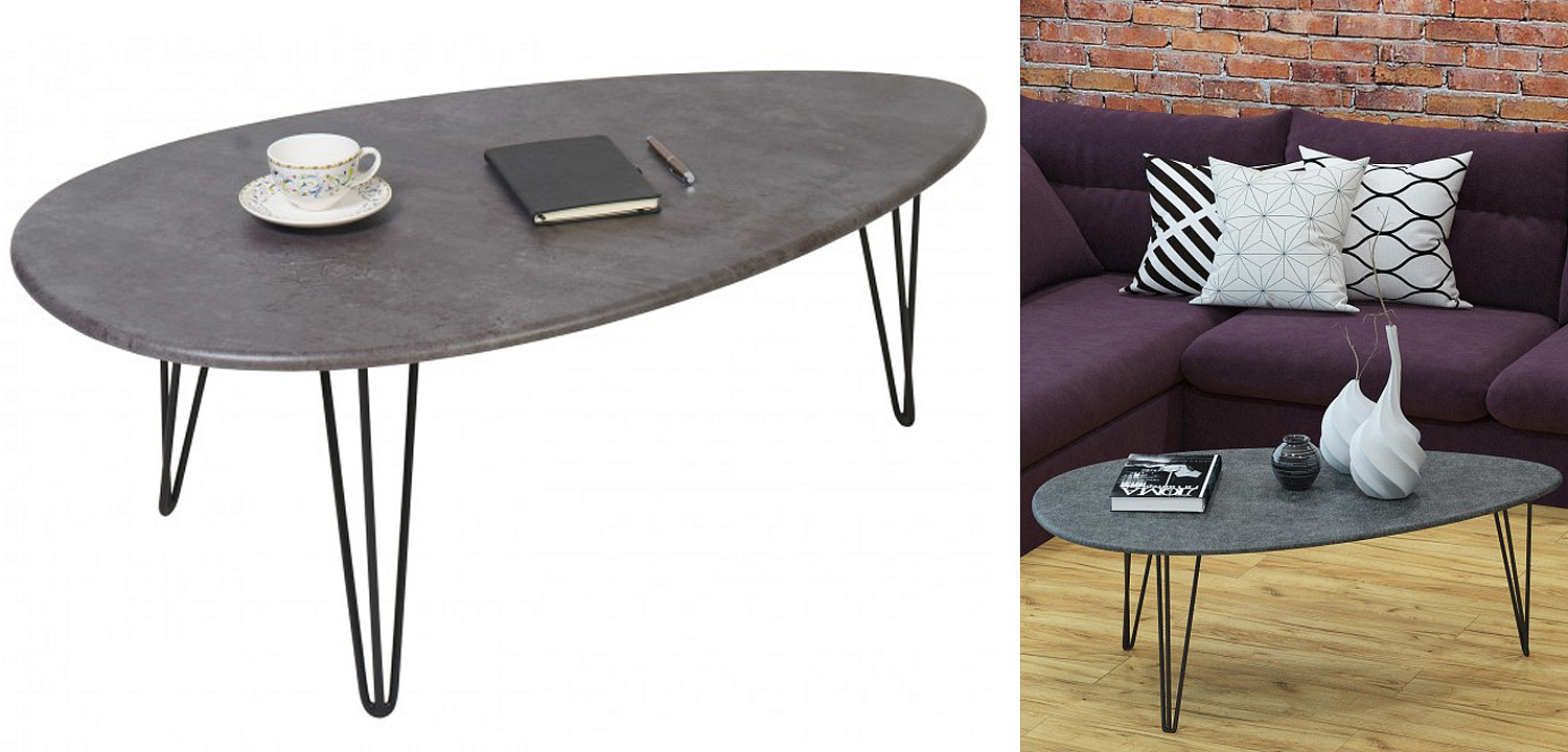 Кофейный стол Dorian Coffee Table gray Кофейный стол Dorian Coffee Table gray - Loft-Concept в Орле