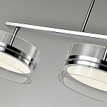 Люстра светодиодная с 4-мя круглыми прозрачными плафонами цилиндрической формы из акрила и стекла с пультом для регулировки света Glass Lamp Chromium варинант исполнения - 3 | Loft Concept в Орле