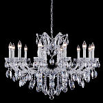 Люстра подвесная с 12-ю лампочками и прозрачными хрустальными подвесками на хромированном основании Crystal lamps варинант исполнения - 1 | Loft Concept в Орле