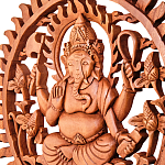 Панно из дерева круглое Ганеша Panel With Animals варинант исполнения - 2 | Loft Concept в Орле