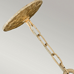 Люстра подвесная с широким белым текстильным абажуром и вертикальными декоративными элементами Hinkley варинант исполнения - 3 | Loft Concept в Орле