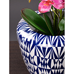 Кашпо с орнаментом в сочетании белого и синего цвета Artistic Flowerpot варинант исполнения - 2 | Loft Concept в Орле