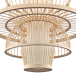 Подвесной светильник фигурный из деревянных прутьев с плафоном из натуральной ткани Light Inside the Cell варинант исполнения - 5 | Loft Concept в Орле