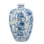 Ваза фарфоровая с узким горлышком и синими цветочными мотивами Independence варинант исполнения - 2 | Loft Concept в Орле