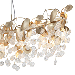 Люстра линейная с подвесками в форме монеток и золотистыми круглыми элементами из металла в виде лепестков FAIRYTREE Light варинант исполнения - 5 | Loft Concept в Орле